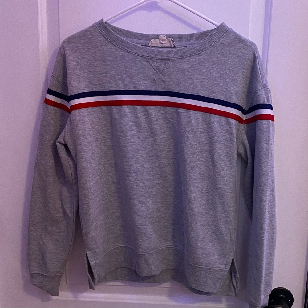 pink republic striped trendy crew neck